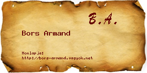 Bors Armand névjegykártya